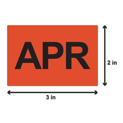 3 x 2in April Month Label Orange (Roll)