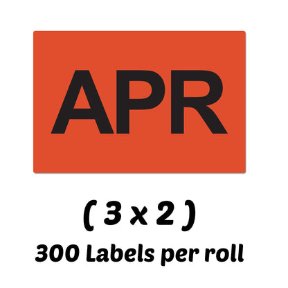 3 x 2in April Month Label Orange (Roll)