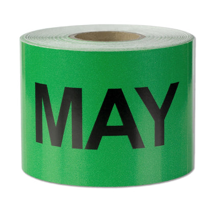 3 x 2in May Month Label Green (Roll)