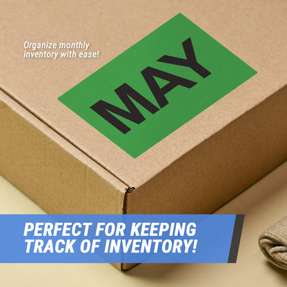 3 x 2in May Month Label Green (Roll)