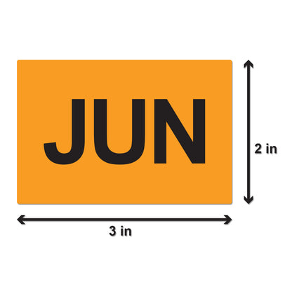 3 x 2in June Month Label Orange (Roll)