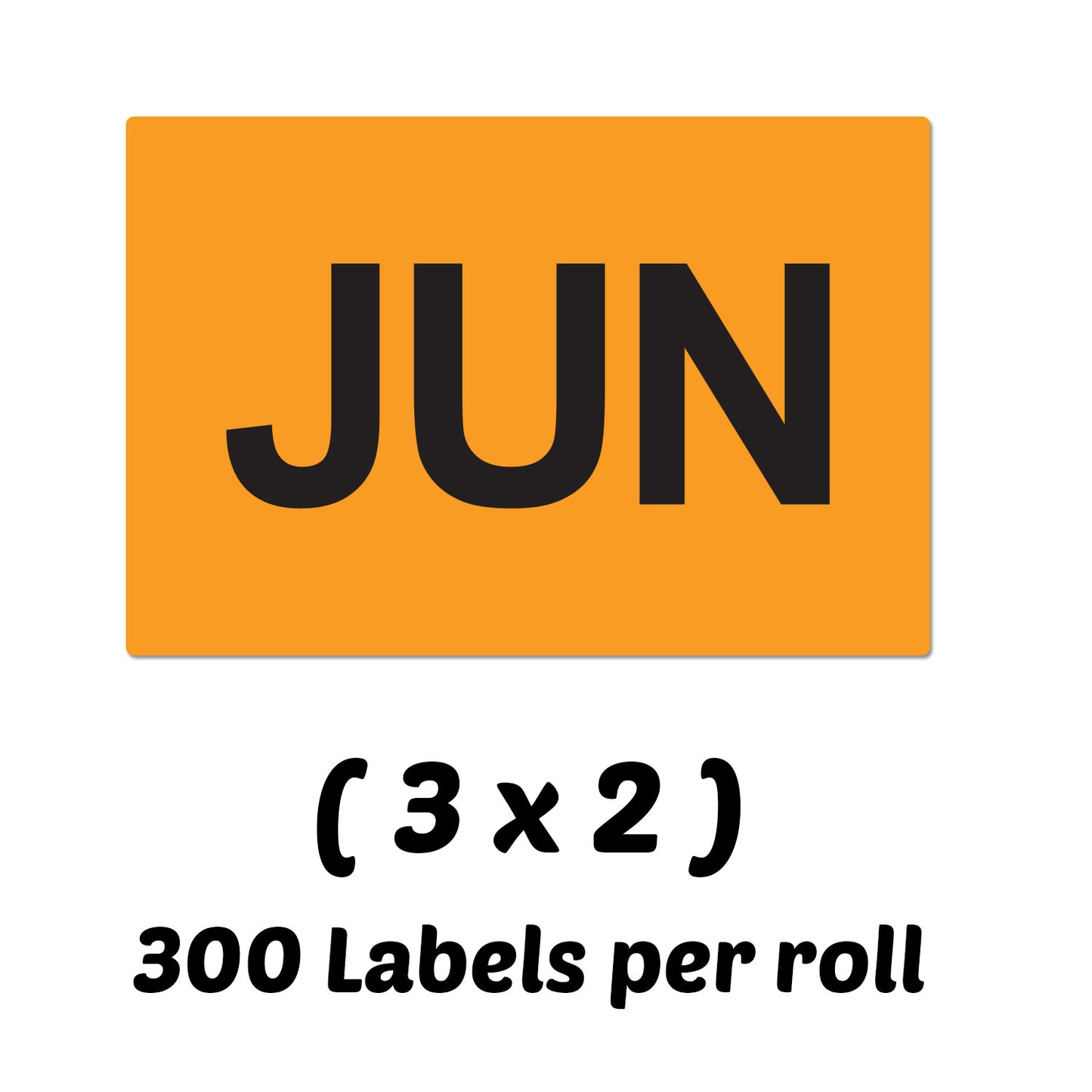 3 x 2in June Month Label Orange (Roll)
