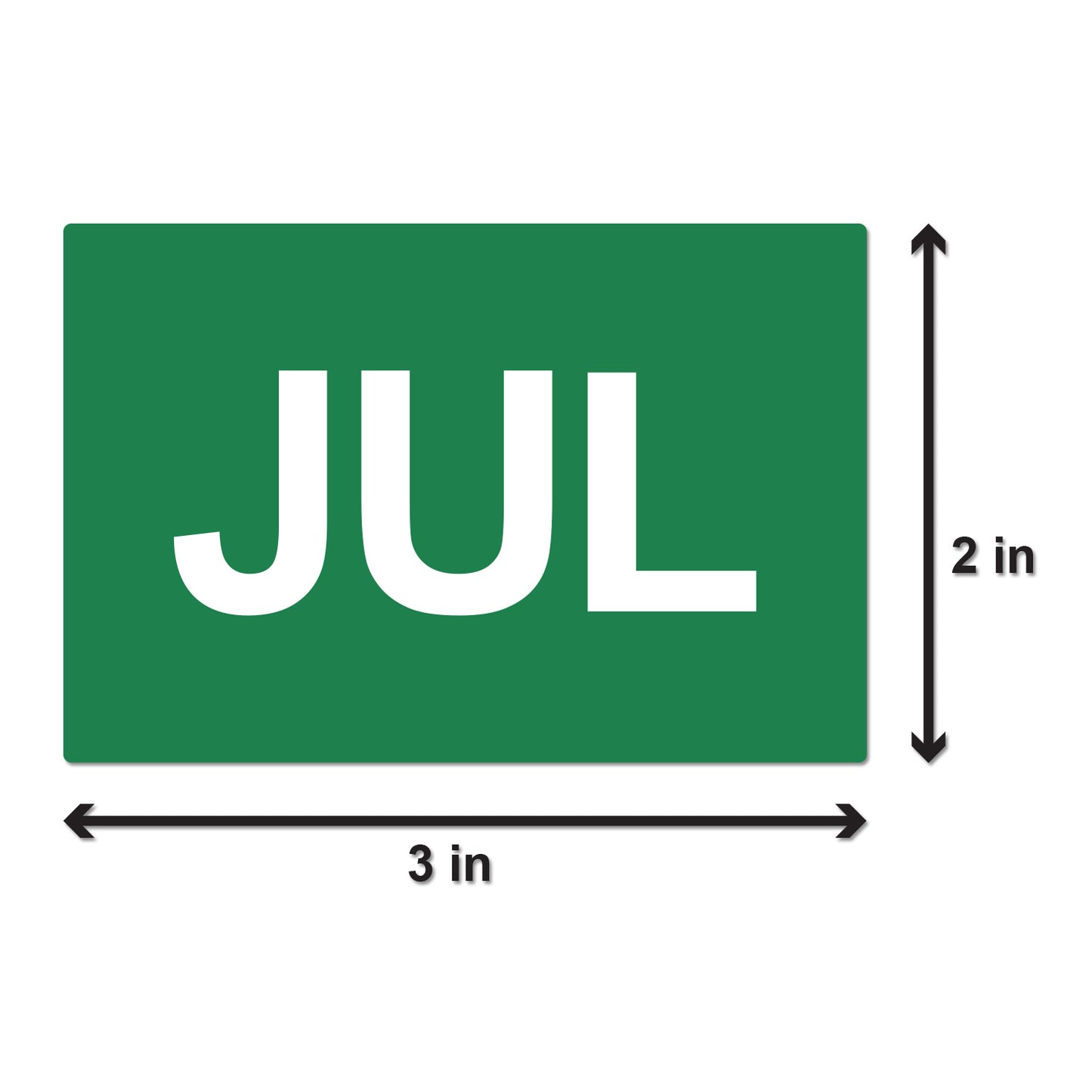 3 x 2in July Month Label Green (Roll)