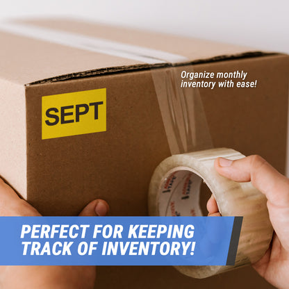 3 x 2in September Month Label Yellow (Roll)