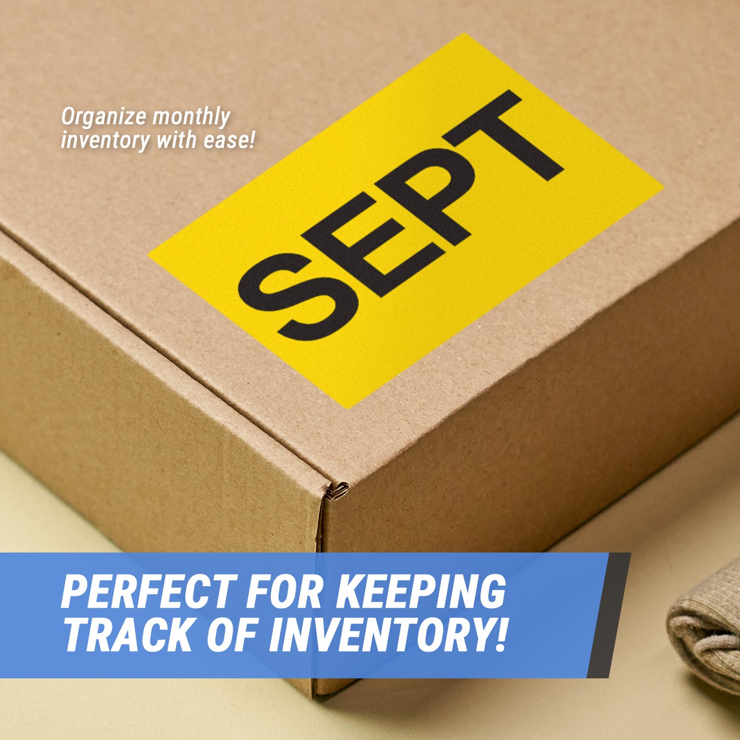 3 x 2in September Month Label Yellow (Roll)