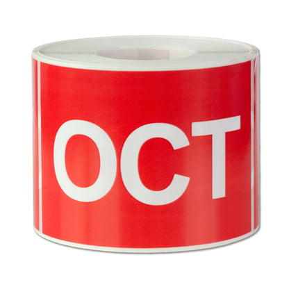 3 x 2in October Month Label Red (Roll)