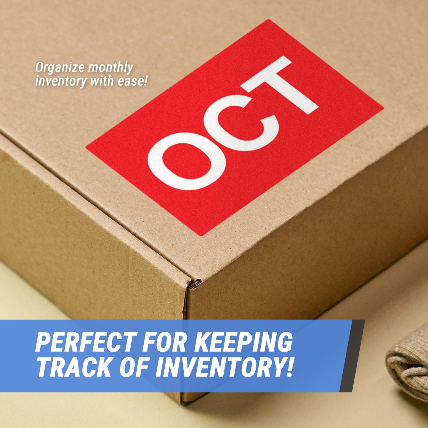 3 x 2in October Month Label Red (Roll)