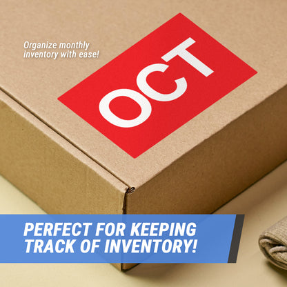 3 x 2in October Month Label Red (Roll)