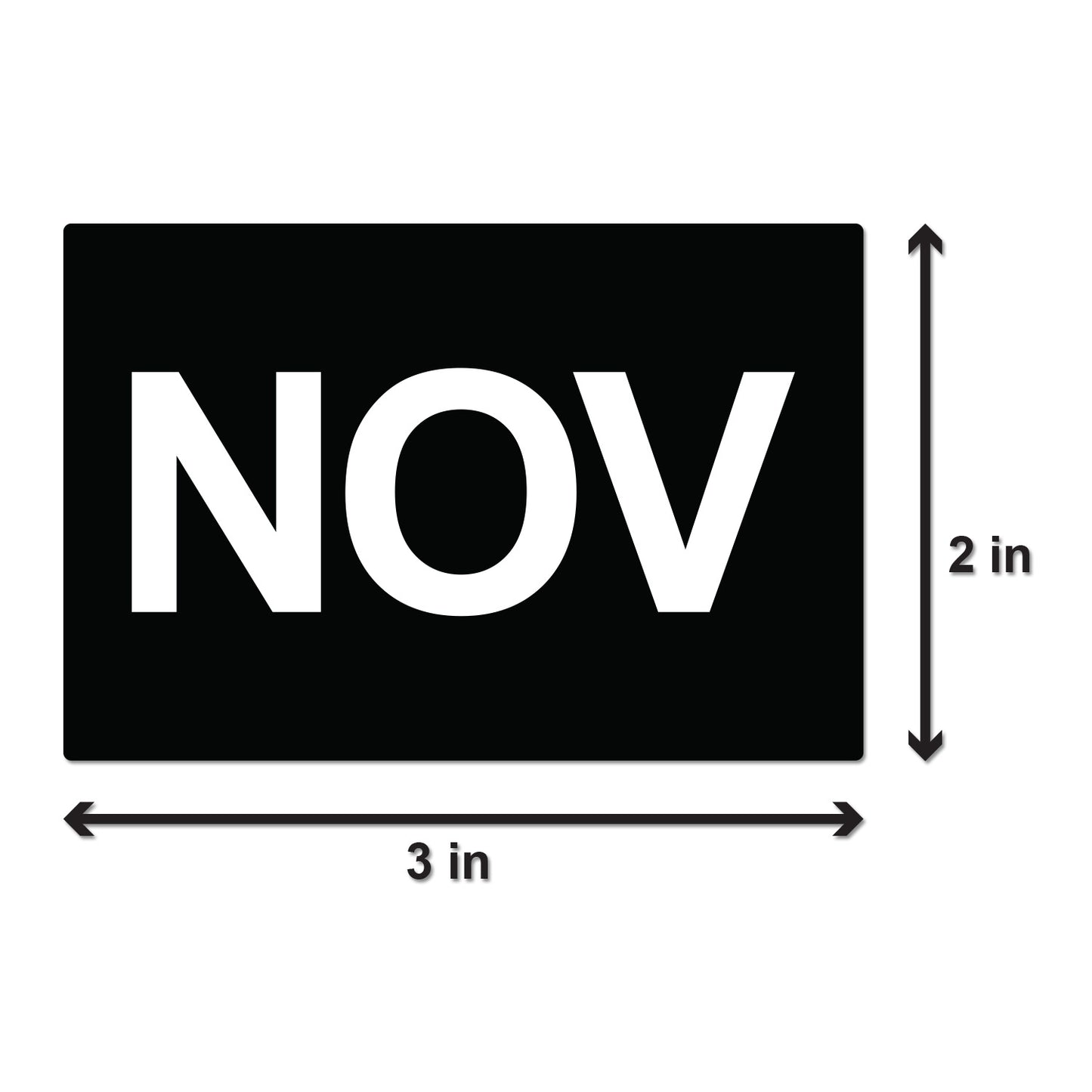 3 x 2in November Month Label Black (Roll)