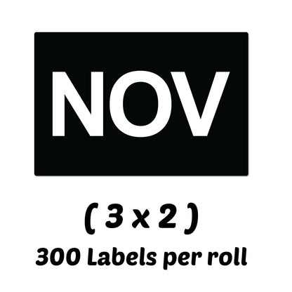3 x 2in November Month Label Black (Roll)