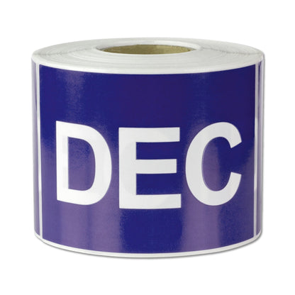 3 x 2in December Month Label Blue (Roll)