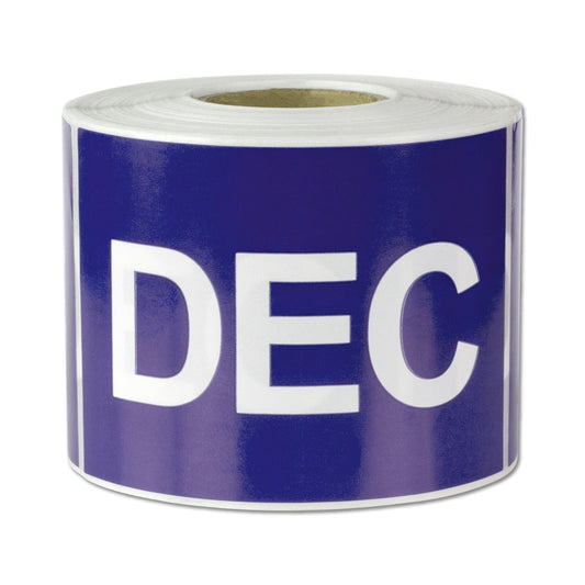 3 x 2in December Month Label Blue (Roll)