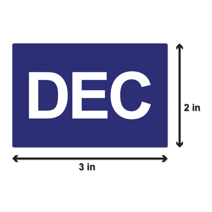 3 x 2in December Month Label Blue (Roll)