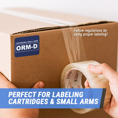 2 x 1.5in Sticker: ORM-D Cartridges, Small Arms Label