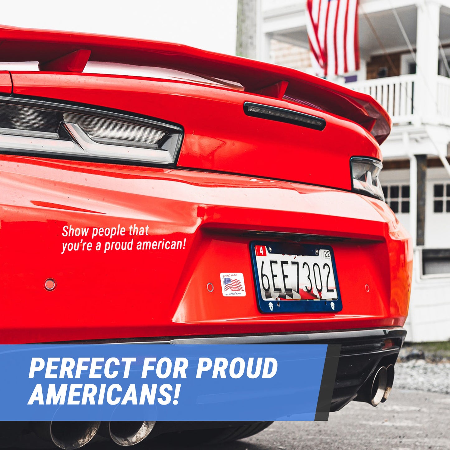 1.5 x 1.5in Sticker: Proud to Be American Label