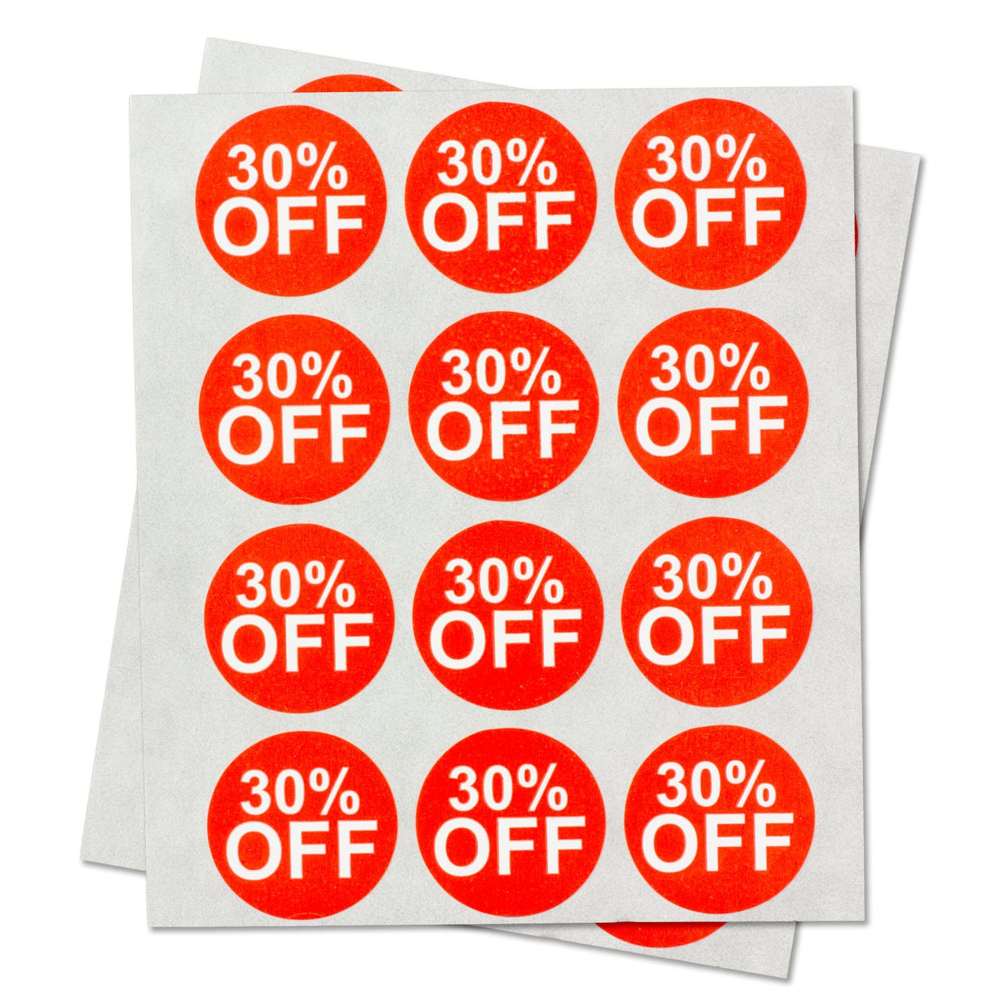 1in Sticker: 30 Percent Off Retail Label