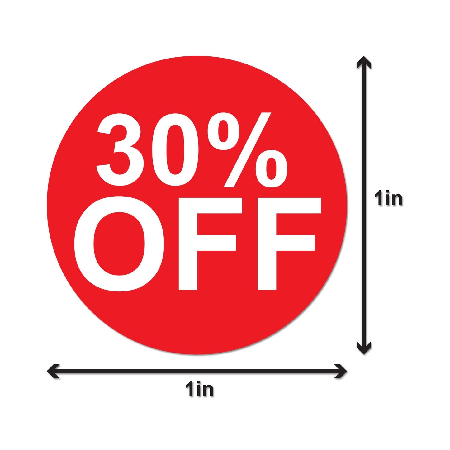 1in Sticker: 30 Percent Off Retail Label