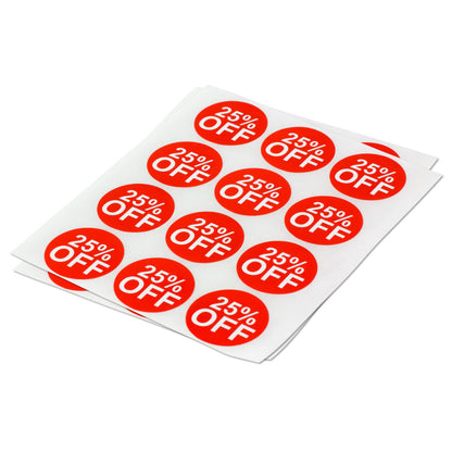 1in Sticker: 25 Percent Off Retail Label
