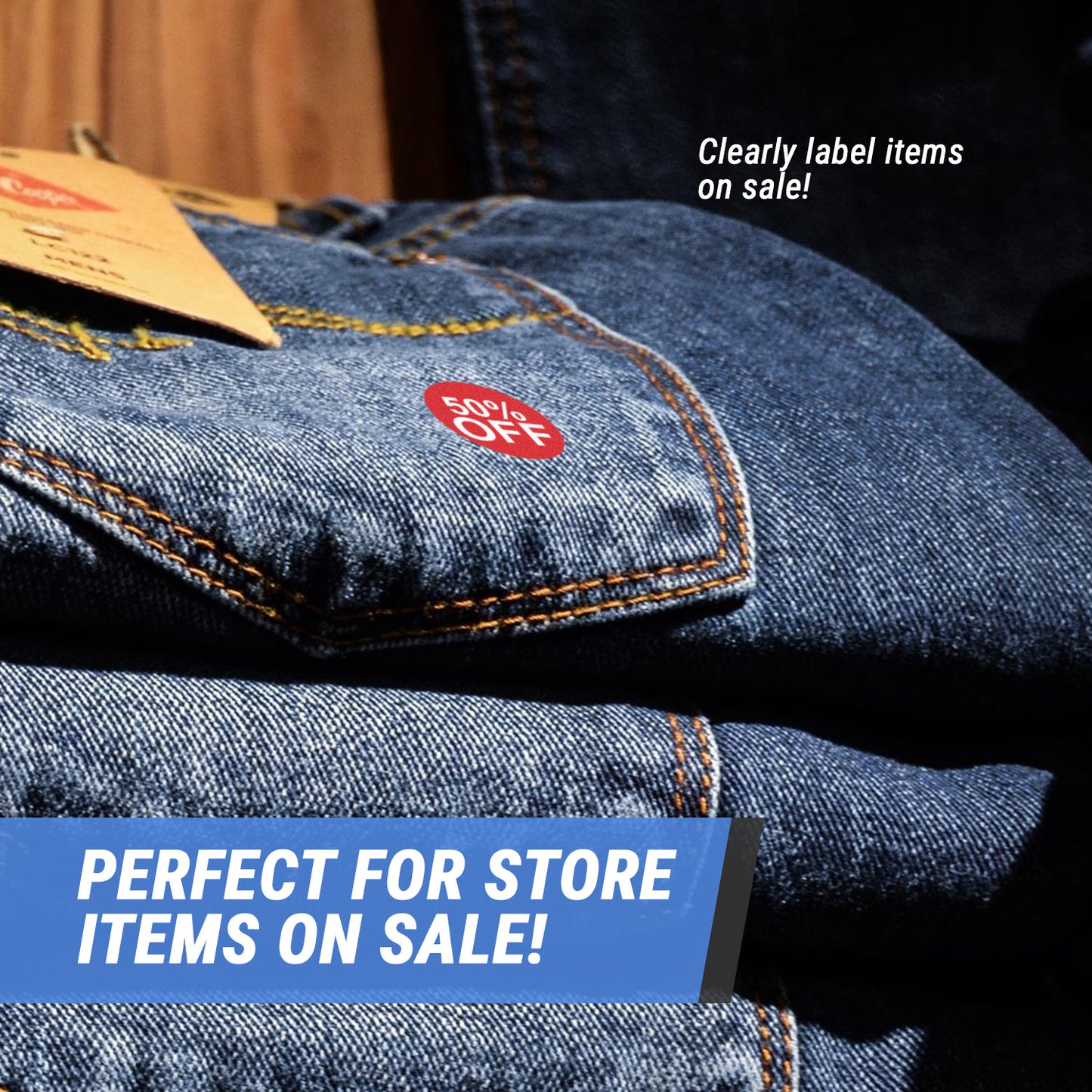 1in Sticker: 50 Percent Off Label