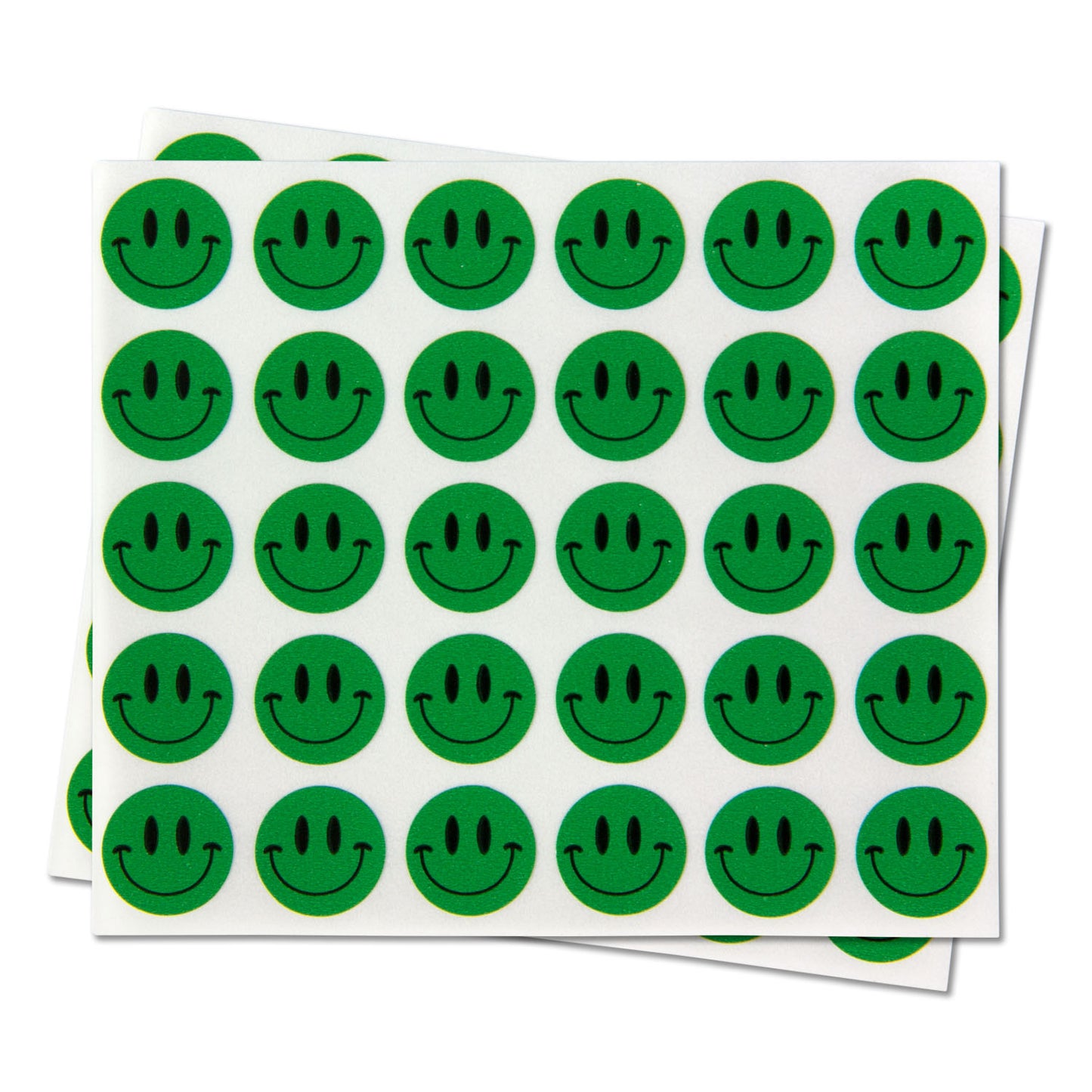 0.5in Sticker: Happy Face Label (Green)