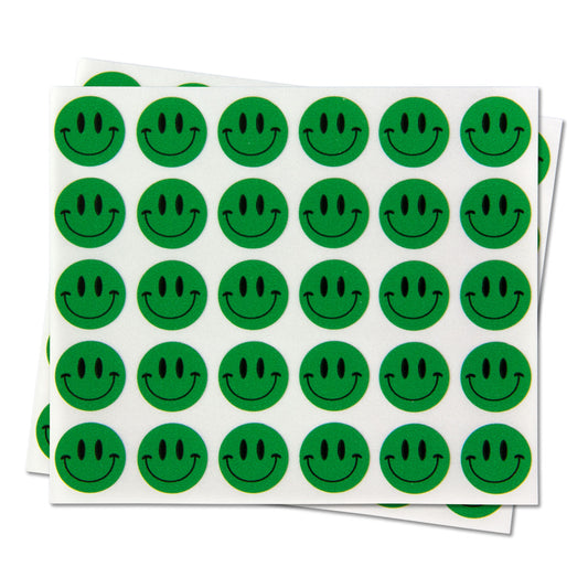 0.5in Sticker: Happy Face Label (Green)