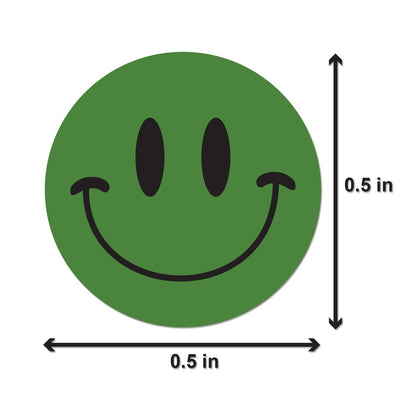 0.5in Sticker: Happy Face Label (Green)
