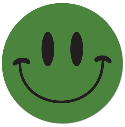 0.5in Sticker: Happy Face Label (Green)