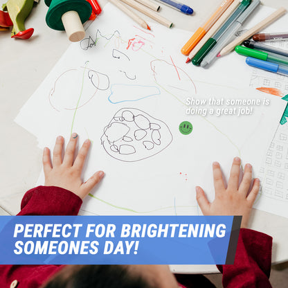 0.5in Sticker: Happy Face Label (Green)