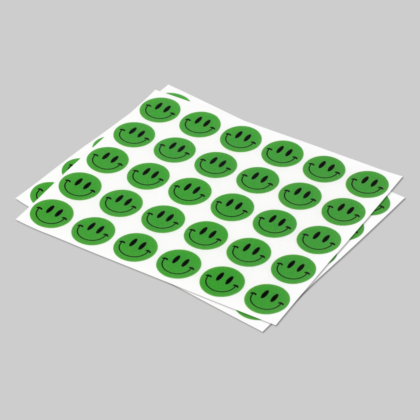 0.5in Sticker: Happy Face Label (Green)