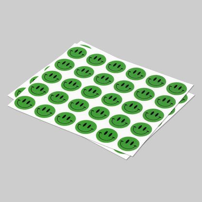 0.5in Sticker: Happy Face Label (Green)