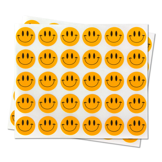 0.5in Sticker: Happy Face Label (Orange)