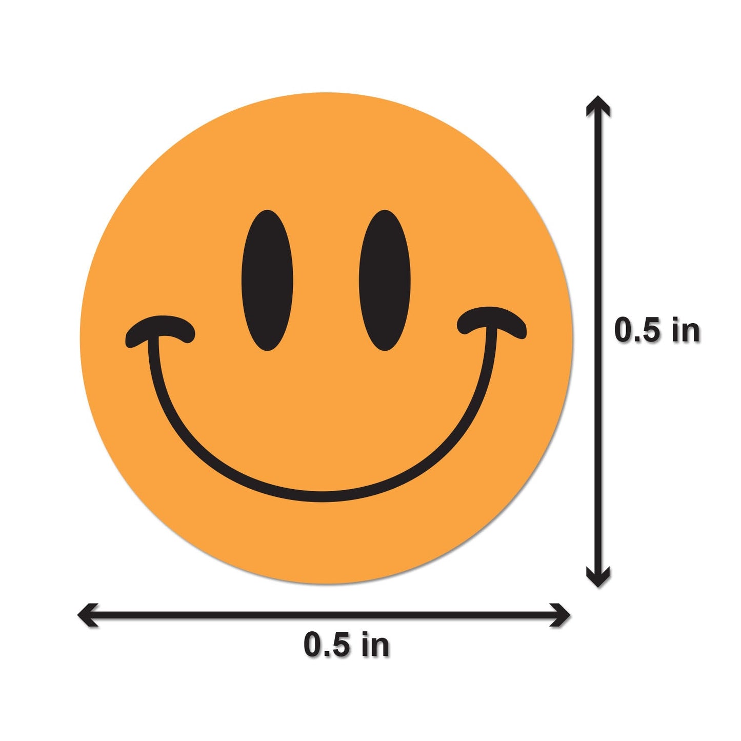0.5in Smiley Face Label Orange (Sheet)