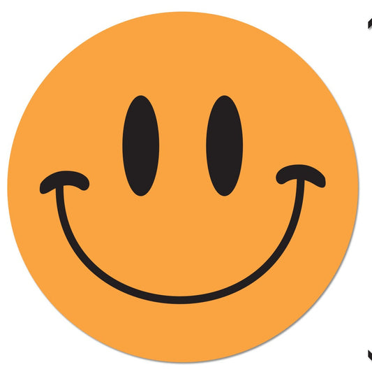 0.5in Sticker: Happy Face Label (Orange)