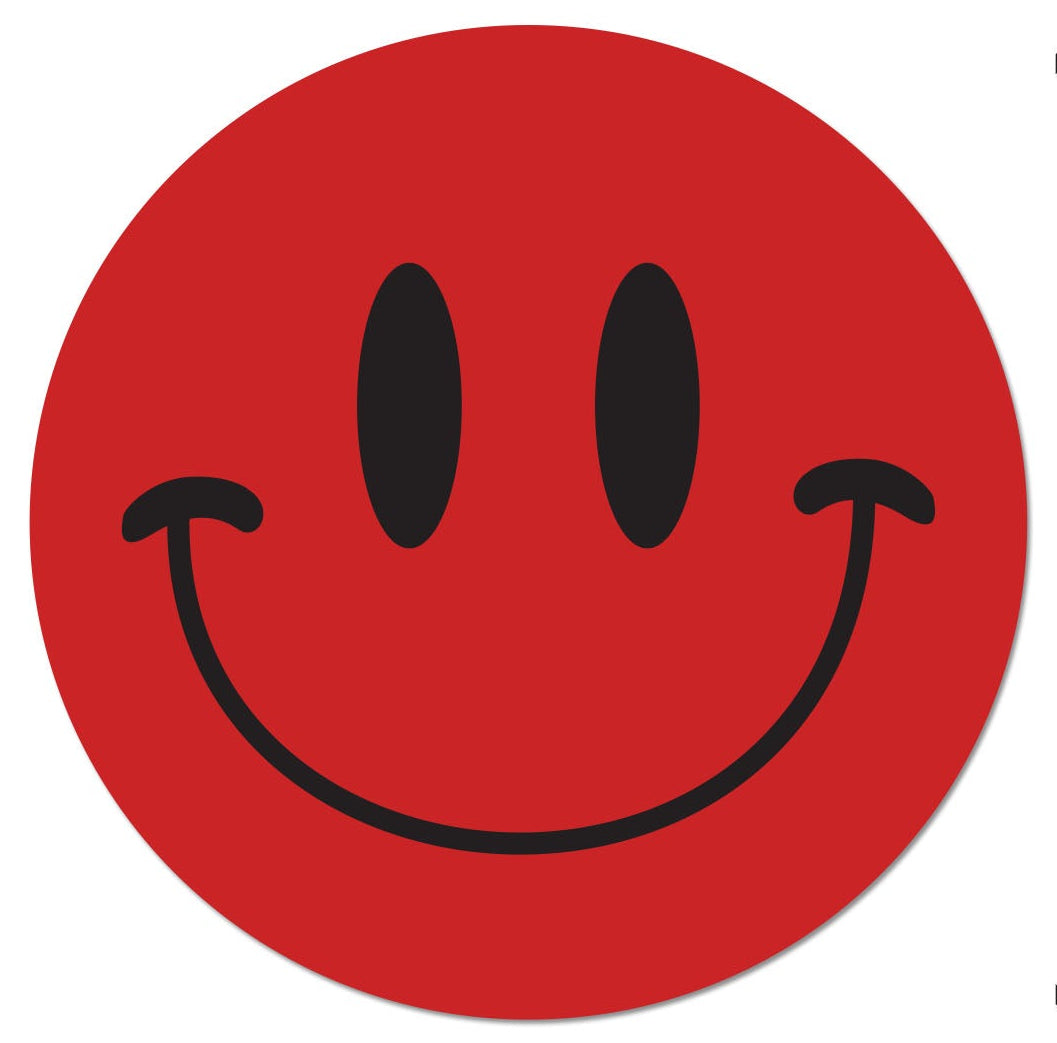 0.5in Smiley Face Label Red (Sheet)