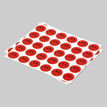 0.5in Smiley Face Label Red (Sheet)