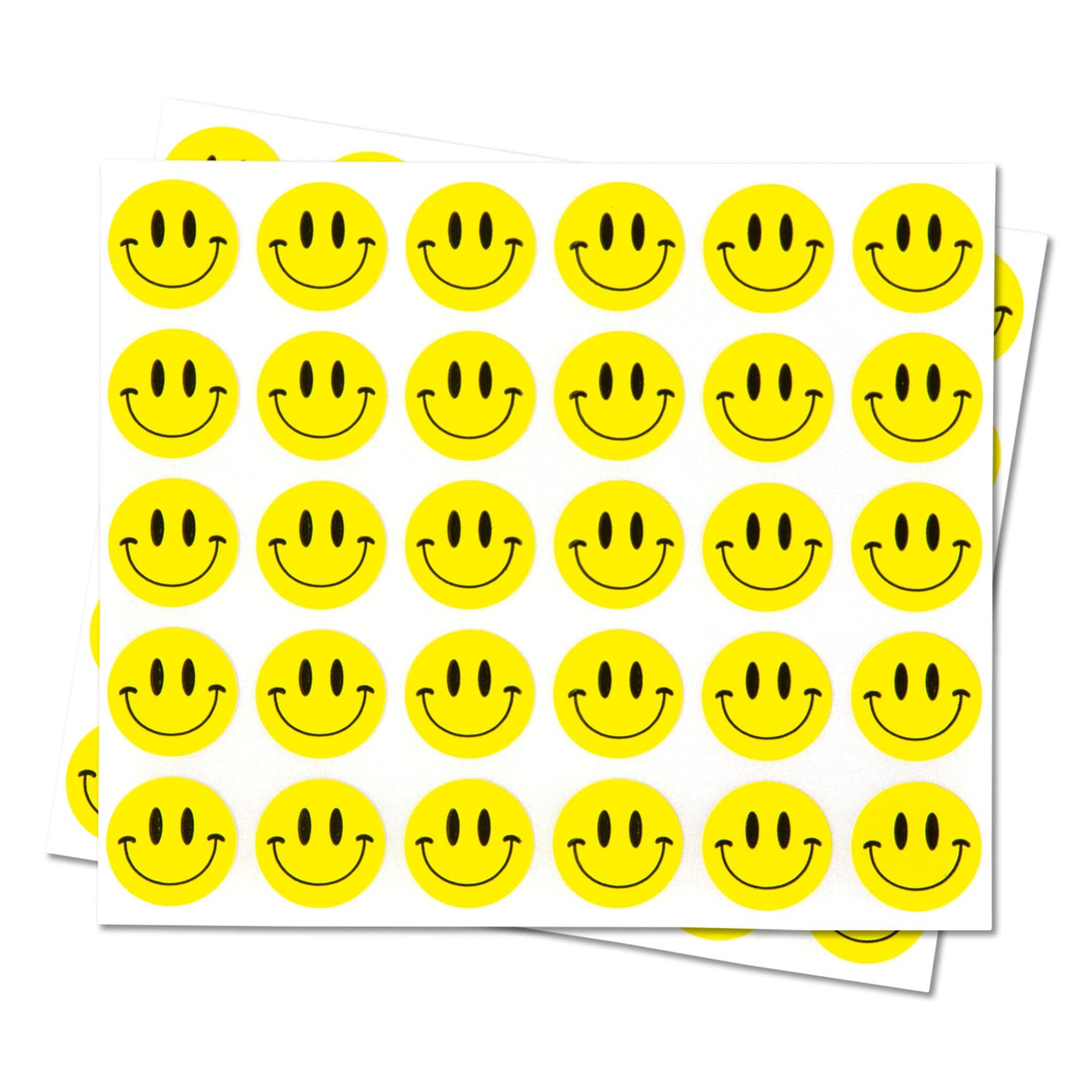 0.5in Sticker: Happy Face Label (Yellow)