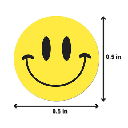 0.5in Sticker: Happy Face Label (Yellow)