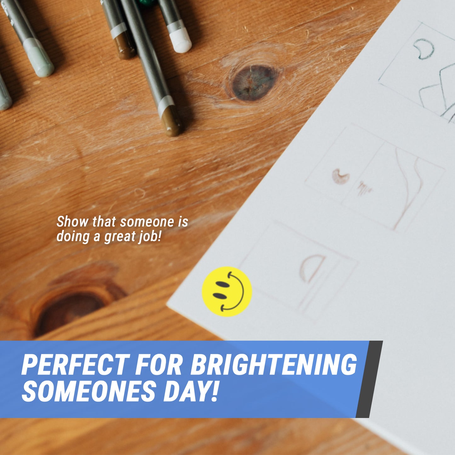 0.5in Sticker: Happy Face Label (Yellow)