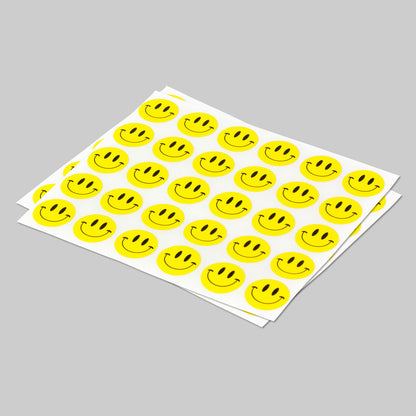 0.5in Sticker: Happy Face Label (Yellow)