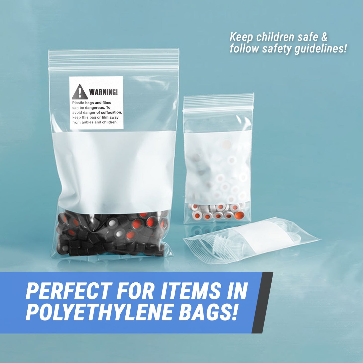 2 x 2in Sticker: Suffocation Plastic Bags Warning Label Pack