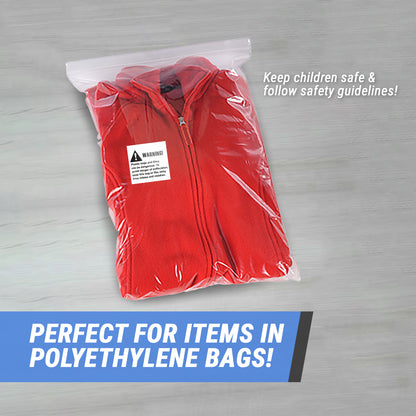 2 x 2in Sticker: Suffocation Plastic Bags Warning Label Pack