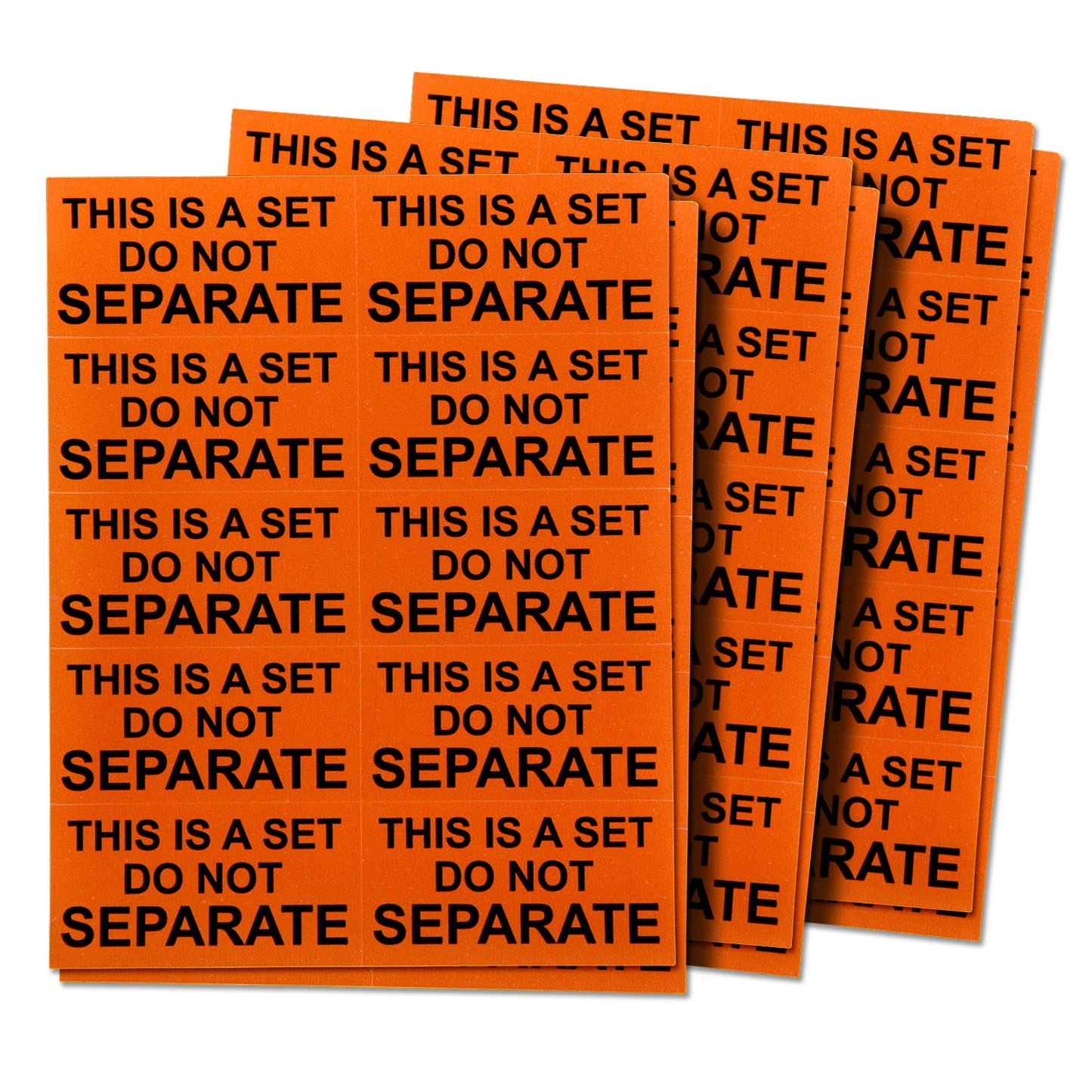 2 x 1in Sticker: This is a Set Do Not Separate Label (Orange)