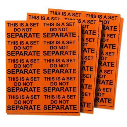 2 x 1in Sticker: This is a Set Do Not Separate Label (Orange)