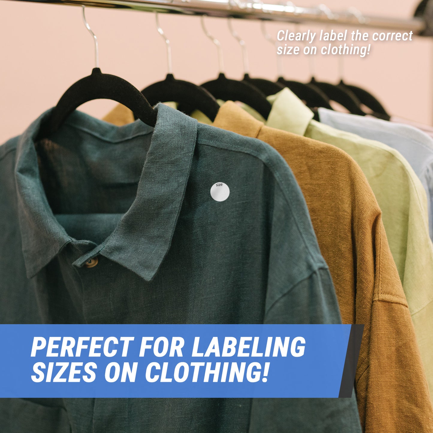 0.75in Sticker: Blank Clothing Size Label