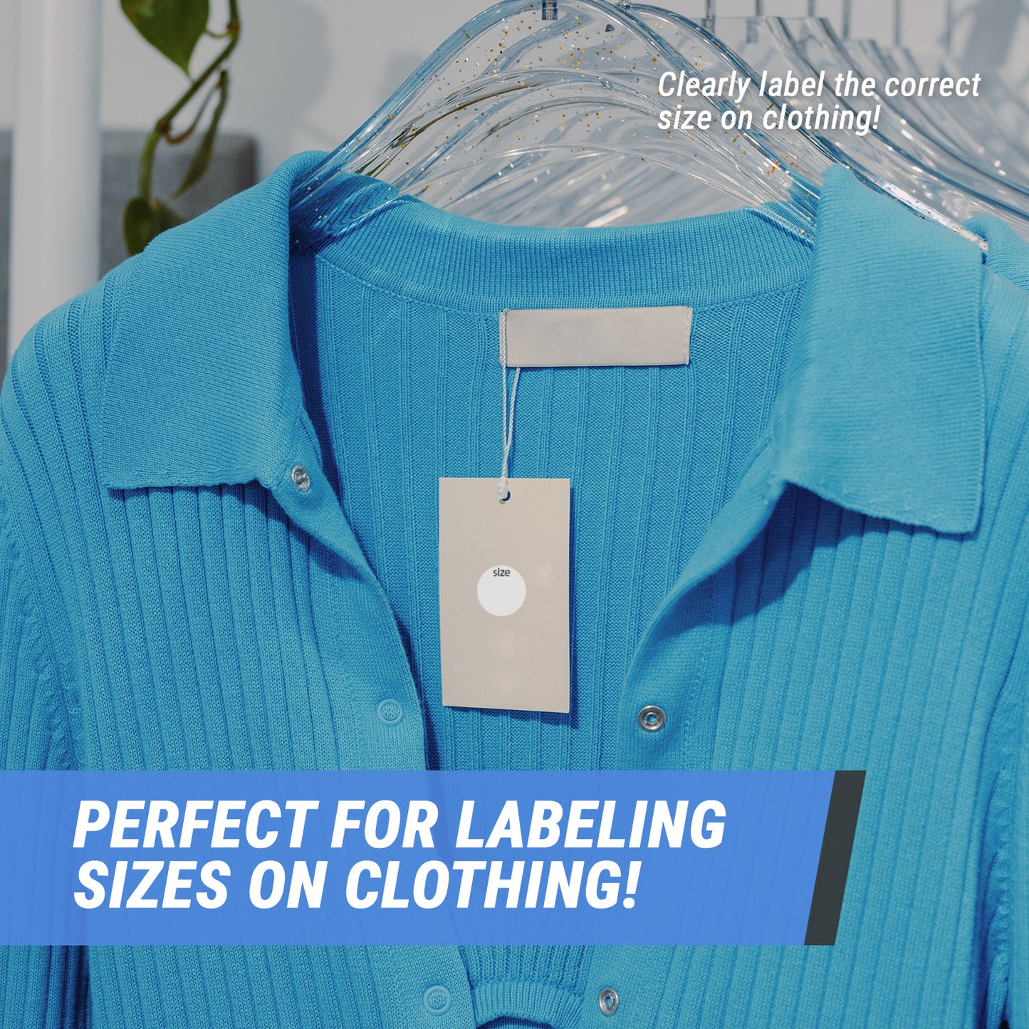 0.75in Sticker: Blank Clothing Size Label