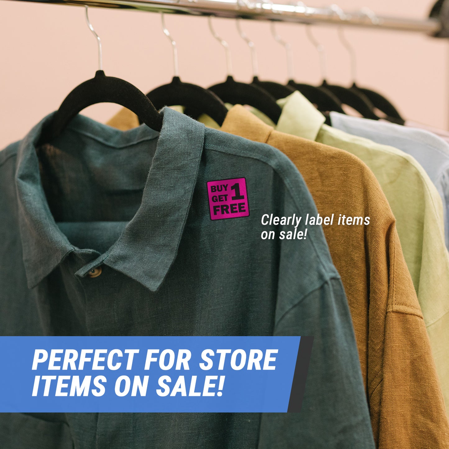 2 x 2in Sticker: Buy One Get One Free Label Roll (Retail)