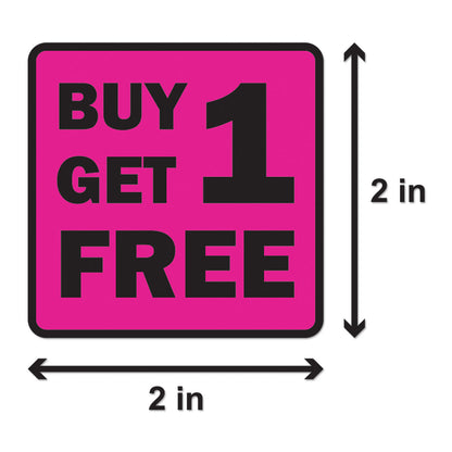 2 x 2in Sticker: Buy One Get One Free Label Roll (Retail)