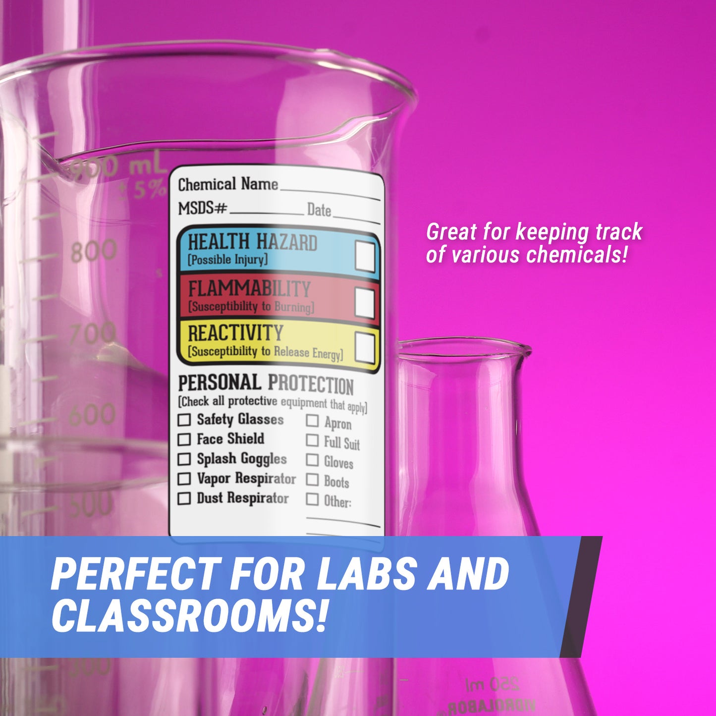 1.5 x 2.5in Sticker: Right to Know Chemicals Declaration Label