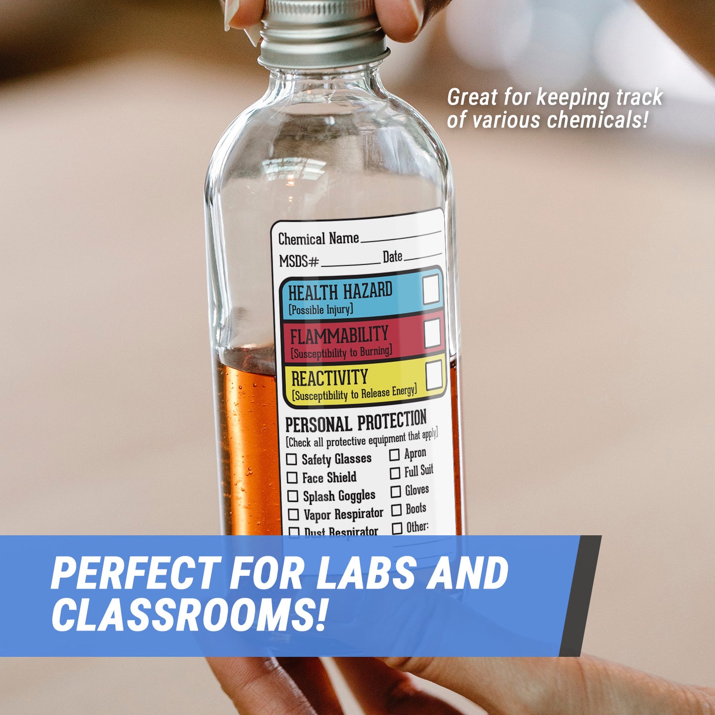 1.5 x 2.5in Sticker: Right to Know Chemicals Declaration Label