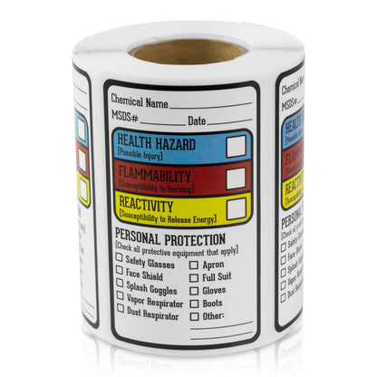 1.5 x 2.5in Sticker: Right to Know Chemicals Declaration Label